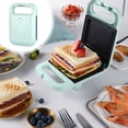 thumbnail image 1 of Iumwxz Sandwich Maker Electric Non Stick Fast Breakfast Bread Toaster Small Appliance Multiuse for Omelet Compact Dorm Kitchen 1pc Mint Green, 1 of 6