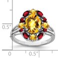 thumbnail image 2 of Bague en Argent Sterling 925 Rhodium Citrine et Grenat, 2 of 2