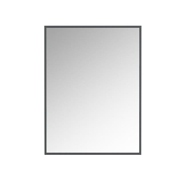 A&E Bath and Shower Tashi Black Miroir de Salle de Bain 30x40 avec Cadre Rectangulaire en Métal Noir Mat Enduit de Poudre, Présentant un design Moderne Minimaliste, Entièrement Assemblé avec Crochets de Suspension et Supports Inclus, Idéal pour la Décoration Murale de Salle de Bain, Chambre Ou Couloir et Convenant comme accent Décoratif dans les Zones d'Habillage.