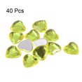 thumbnail image 3 of Unique Bargains 40 Pcs Acrylic Heart Rhinestone 15mm Flat Back Plastic Gems for Jewelry Making, Light Yellow, 3 of 5