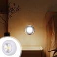 thumbnail image 4 of Wireless LED Disc Light, Under Cabinet Lighting, 60 Brightness Settings, Portable Stick On Light, Battery Powered Round Light, Kitchen Closet Bedroom, Adhesive Mount, No Tools Installation, 4 of 7