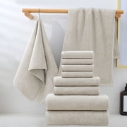 Dvkptbk bath towels 8 Pcs Bath Towels Set for Bathroom Thick Soft Absorbent Towel Set of 8 Household Wash Face Gift Towel
