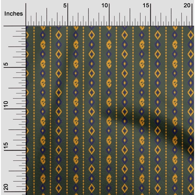 oneOone Polyester Lycra Fabric Stripe & Geometric Ikat Decor Fabric Printed BTY 56 Inch Wide