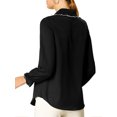 thumbnail image 3 of INSPIRE CHIC Chemises de Travail pour Femmes à Volants Doux Col Peter Pan Boutonnées, 3 of 6