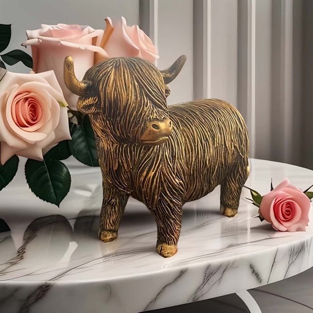 Dvkptbk Resin Cattle Home Garden Cow Ornaments Dining Table Home Foyer Decorations Gifts Home Decor