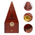 thumbnail image 4 of MasteelfCA 1 Pce Brûleur d'Encens Pyramide Simulé en Bois Rétro Décoration Maison Rouge Foncé, 4 of 7