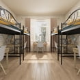 thumbnail image 3 of Garvee Twin Size Metal Loft Bed, Ladder & Guardrail, Heavy Duty, 400lbs Capacity, No Box Spring, Easy Assembly, Black, Stylish Loft Bed, 3 of 7