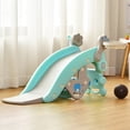 thumbnail image 4 of Babyjoy 4-in-1 Rocking Horse & Slide Set Toddler Slide Toy w/ Basketball Hoop, 4 of 10