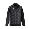 thumbnail image 3 of Qertyioot Pull à Col Châle pour Hommes, Pull Décontracté Slim à Boutons Texturé, 3 of 6