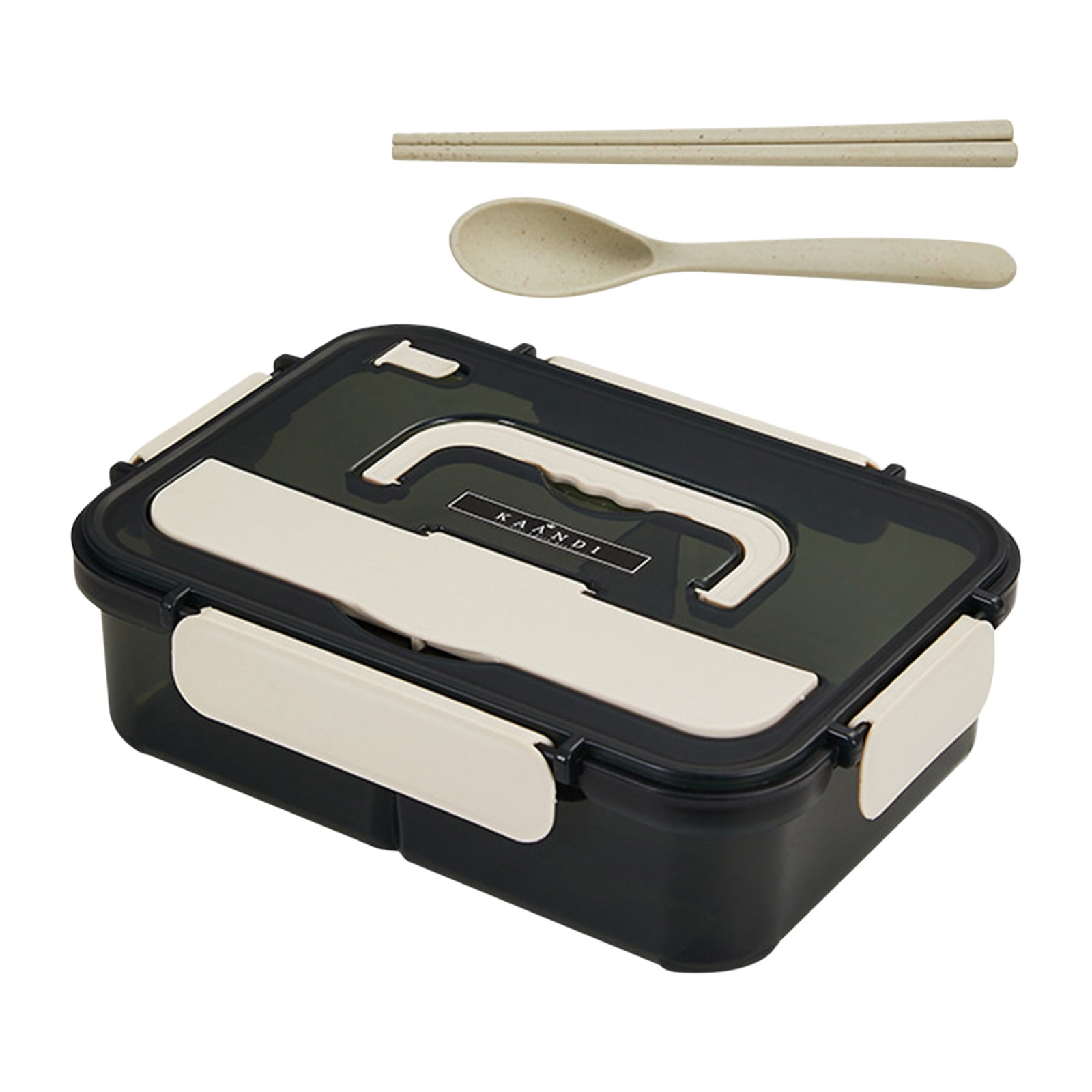 Dvkptbk Larg Lunchbox Compartment Lunch Box Large Capacity Plastic Microwave Oven Lunch Box with Cutlery Work Students Portable Lunch Box Set Kitchen Essentials