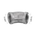 thumbnail image 2 of Unique Bargains 1/2 NPT Female Thread 45 Degree Elbow Pipe Fitting 304 Stainless Steel, 2 of 5