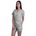 thumbnail image 3 of Moomaya Pyjama pour Femmes Imprimé, Ensemble Deux Pièces à Col Cranté avec Short, 3 of 6