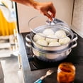thumbnail image 4 of Cooking Utensils 2 Piece Steamer Pot Stainless Steel Food Steam Cooking Vegetable Steaming Kitchen Cookware Steamer Saucepot Double Boiler, 4 of 9