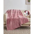 thumbnail image 2 of Ourlova Heated Throw Blanket Velvet Soft Fast Heating 4 Heat Levels 4H Auto Off Machine Washable OverHeat Protection 84x90 Inch Pink, 2 of 10