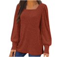 thumbnail image 2 of Penkiiy Chemises à Manches Longues pour Femmes Tunique Col Rond Décontractée Légère Mode Automne Vêtements 2025 m Marron, 2 of 5
