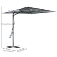 thumbnail image 3 of Outsunny Parasol Déporté de 8 Pi pour Terrasse avec Clé, Gris, 3 of 10