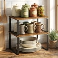 thumbnail image 4 of Cabinet Organizer Shelf, Set of 2 Kitchen Storage Shelves, Stackable Spice Rack, Brown, 4 of 8