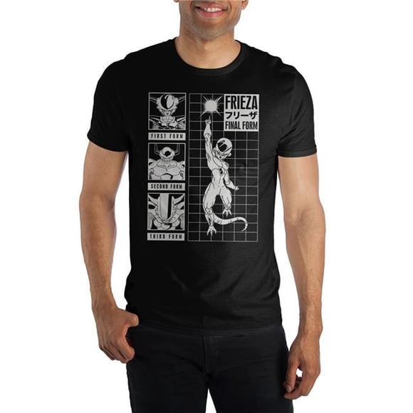 Dragon Ball Z TS5F9QDBZ07AZ00 First Second Third Final Form Mens Black T-Shirt - Large - 100 Percent Cotton