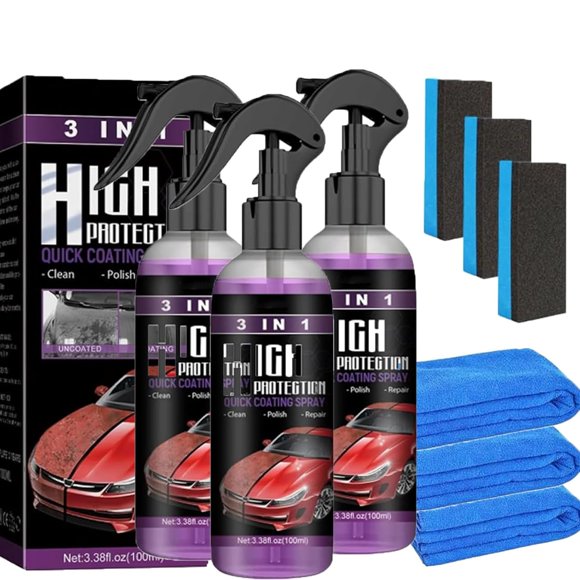 Turbo Shine Nexa Car Spray, Quick Shine, Nexa Turbo Shine Polish,Protective Coating for Cars,Easy to Use Spray for Paint Correction, Dust Repellent, and High Gloss Finish (3 set)