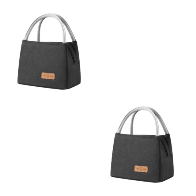 ZheElen Pack Lunch With Confidence Insulated Bento Bag Designed For Large Capacity Small+Black 2Set