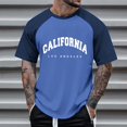 thumbnail image 3 of BOBOGOJP T-Shirts à Col Rond pour Hommes Manches Courtes (Bleu,TG), 3 of 4