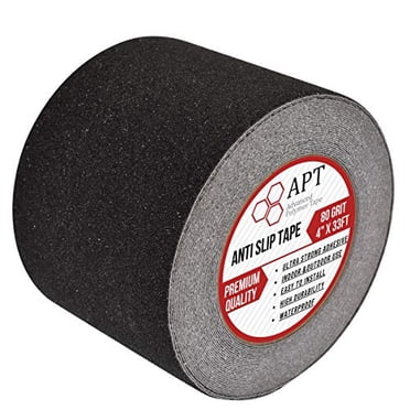 APT, Anti Slip Traction Tape, Non Skid Waterproof Safety Stair Treads, can be used indoor and outdoor, 80 grit, 4" x 33 ft, 1 Roll/Pack