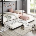 thumbnail image 1 of Manor Park Twin Roll-Out Trundle Bed Frame with Wheels- Black, 1 of 7