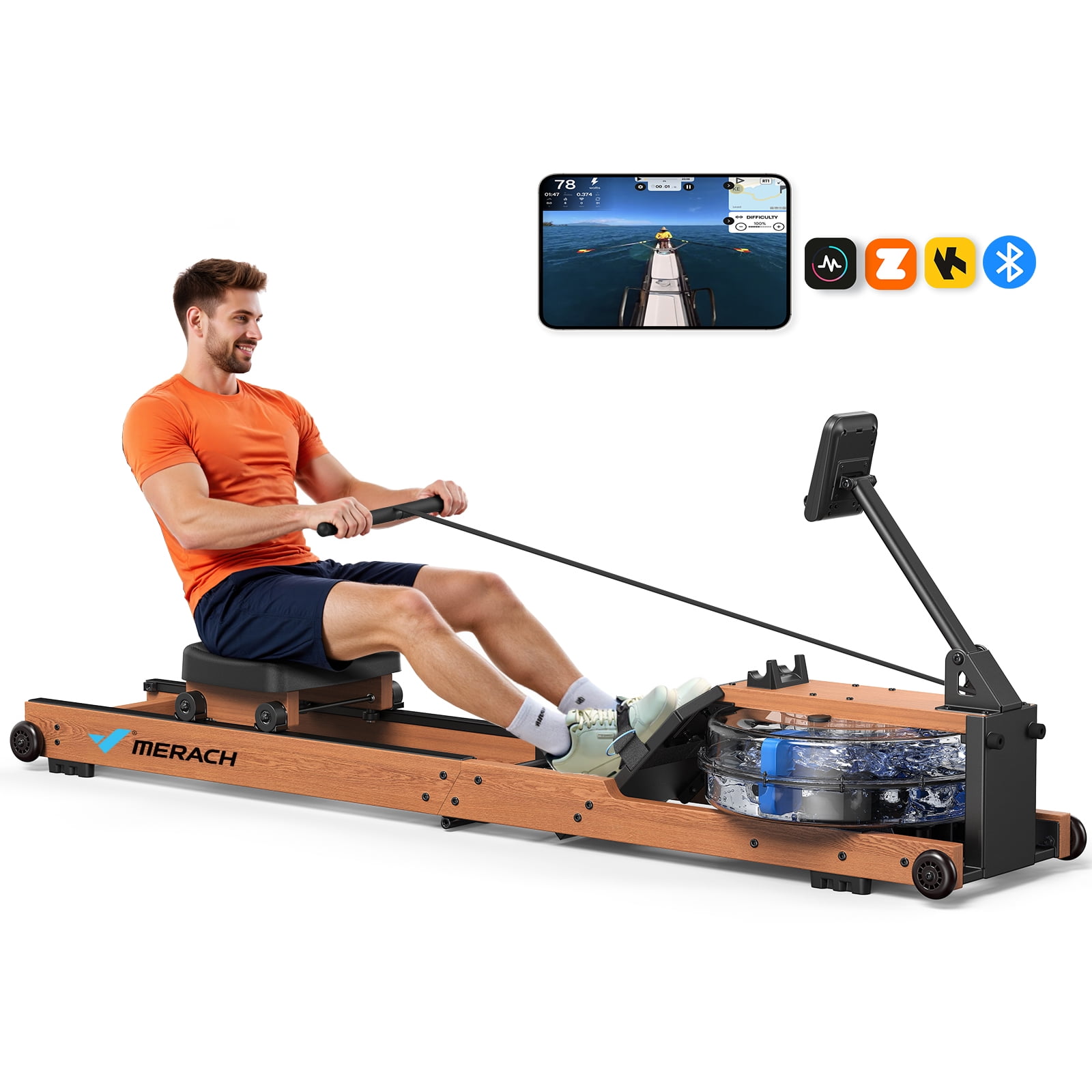 MERACH Water Rowing Machines for Home, Foldable Row Machine with 400LBS ...