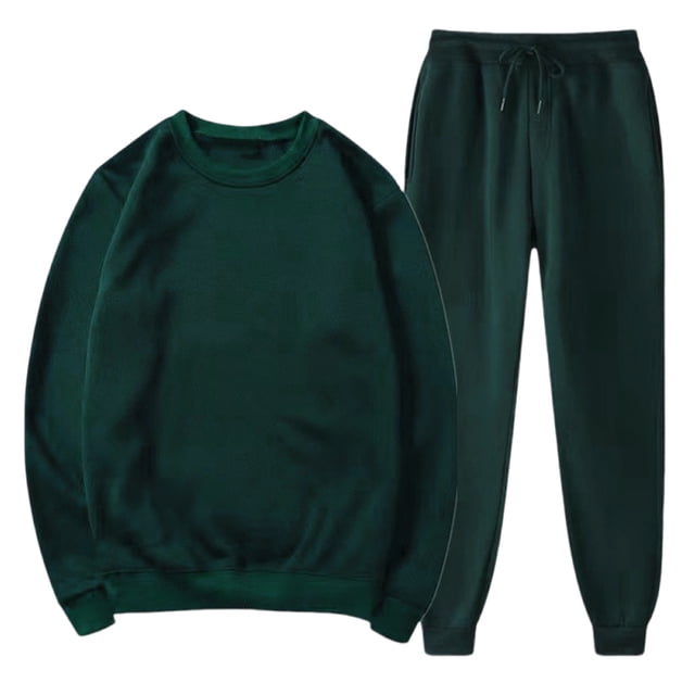 2 Piece Tracksuit Mens Matching Crewneck Pullover and Drawstring Jogging Set Long Sleeve Athletic Sportswear Tracksuits