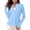 #0449-Blue, variant on Ailaofu Women's Shirts Long Sleeve 1/4 Zip Sun Protection Quick Dry Workout Hiking Athletic Shirts Rash Guard