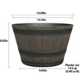 thumbnail image 4 of Jardinière en Résine Tonneau de Whiskey Mainstays 14 pouces, Marron, 4 of 5