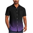 thumbnail image 1 of Pisexur Shirts for Man T Hommes Mode Décontractée Col Rabattu Impression Dégradée Manches Courtes Chemise Boutonnée Blouse Violet,S Chemises de Golf Hommes & Chemises Hommes, 1 of 7