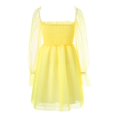 thumbnail image 5 of Robe Décontractée Femme Été Couleur Unie Col Carré Manches Longues Transparentes une-Pièce S/M/L/TG, 5 of 5