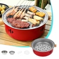 thumbnail image 2 of Antqov Barbecue Rond Extérieur Grill Barbecue Grill Autour de la Cuisinière Cuisson Thé Barbecue Grill Grill Charbon de Bois Feu Grill Friteuse Extérieure, 2 of 7