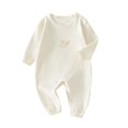 thumbnail image 2 of RXIRUCGD Tout-Petits Bébés Filles Garçons Manches Longues T-Shirt Imprimé Coloré Col Rond Combinaison Barboteuse ( Blanc, Taille : 3 Mois ), 2 of 3
