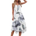 thumbnail image 4 of Ovzne Robes Grande Taille pour Femmes aux Formes Robe d'Été Robes pour Femmes Sans Manches Col Rond à Cordon Décontractée à Volants Ligne A Mini Robe Robe d'Été Liquidation, 4 of 7
