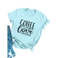 thumbnail image 1 of Hauts à Enfiler Imprimés Lettre "le Café Est Mon Amour" pour Femmes, 1 of 7