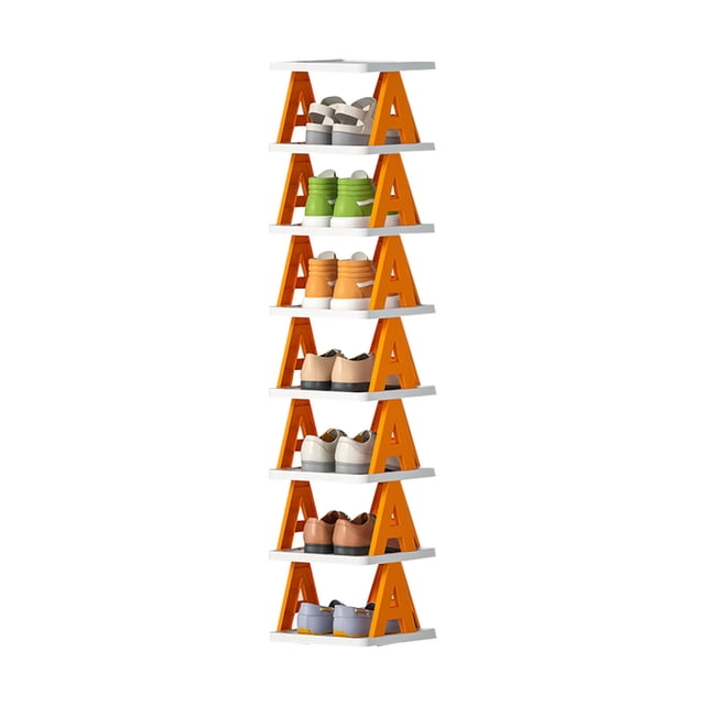 LSLJS Multi-layer Letter Shoe Rack, Small Shoe Cabinet for Household Doorstep Balcony, and Economical Folding Shoe Rack for Student Dormitories, Home Accessories
