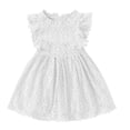 thumbnail image 2 of TopLLC Robe à Manches Courtes Col Rond Imprimé Floral pour Filles avec Manches Volantes Jupe Plissée pour Filles Été Jupe pour Enfants Robe Fille, 2 of 3