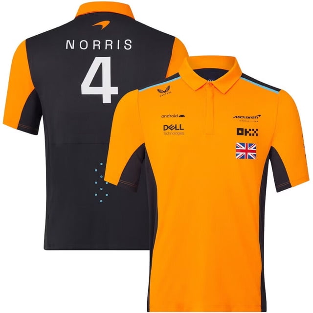 Polo de Course à Manches Courtes pour Hommes, Polo de Course F1 par -Week, Conçu pour le Sport et les Tenues Décontractées. Présente un Agencement de Couleurs orange et Noir Audacieux avec des logos d'Équipe et une Marque de sponsor. Léger, Respirant et Résistant à l'Usure, Ce Polo Comprend un Panneau Arrière en Maille pour Se Rafraîchir et Est Découpé pour une Gamme Complète de Mouvements. Idéal pour les fans de F1 et les Modes de Vie Actifs.