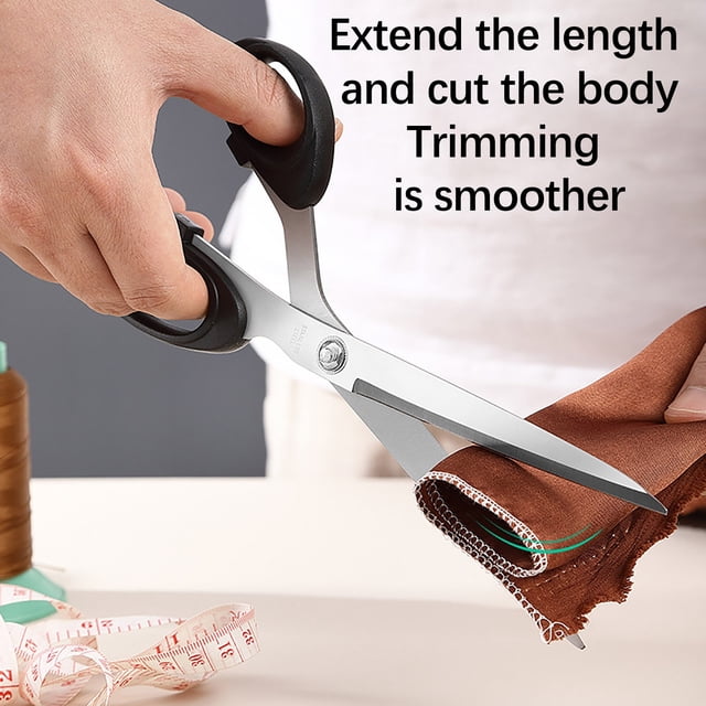 weibbin Scissors Plastic Handle Stainless Steel Large Size Scissors Household Office Fabric Leather Cutting
