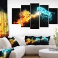 thumbnail image 1 of Fire and Water Abstract Horses - Animal Canvas Art Print, 1 of 3