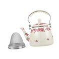 thumbnail image 3 of DOLITY Enamel Tea Kettle 3.3L with Handle Coffee Pot for Party Household Restaurant Pink, 3 of 9