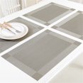 thumbnail image 4 of Oleegame 2 Pcs Napperon 4 Pcs Cadre Napperon Occidental Pvc Tapis Isolant Thermique Rectangulaire Simple Napperon de Table Ménage Napperon Sans Rinçage Argent, 4 of 7
