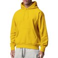 thumbnail image 1 of Innerwin Sweatshirts Drawstring Men's Hoodies Fall Solid Color Thick Hooded Sweatshirt Yellow 2XL, 1 of 3