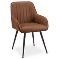 thumbnail image 1 of Bouclair Rust Textured Faux Leather and Metal Dining Chair, 1 of 10