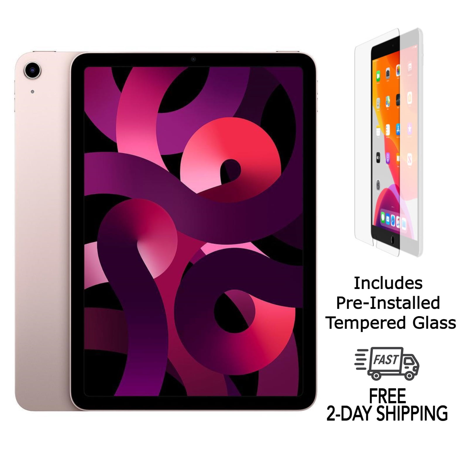 Refurbished Apple iPad Air 5 w/ Pre-Installed Tempered Glass (WiFi) 256GB Pink (Grade B)