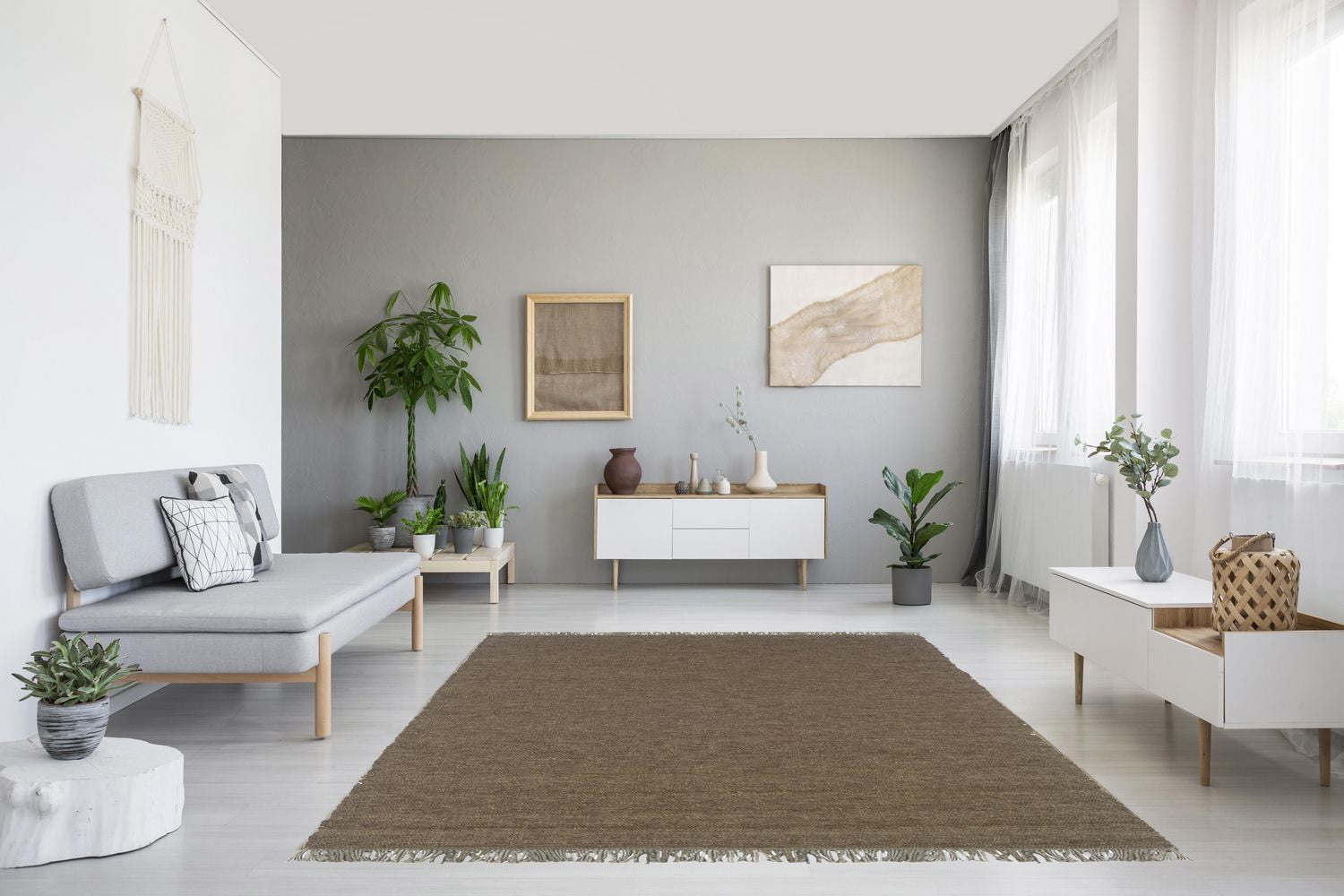 Tapis Berbère Verginia cacao & champignon de 7 pi 10 po x 10 pi 4 po