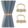 thumbnail image 1 of IH Casa Decor Set Of 2 Curtain Tiebacks Roses Rose Gold, 1 of 2