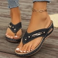 thumbnail image 3 of Womens Wedge Orthopedic Flip Flops Slides Sandals for Plantar Fasciitis Comfortable Walking Dress Slip on, 3 of 6